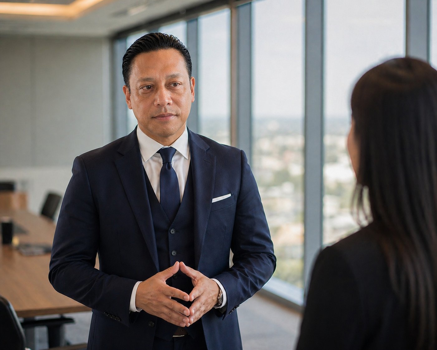 Paul Fernandez consulting with a client